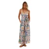 2025 Cross-border Amazon Summer New printed V-neck loose belt waist-cinched casual halter jumpsuit for Europe and America Item Picture